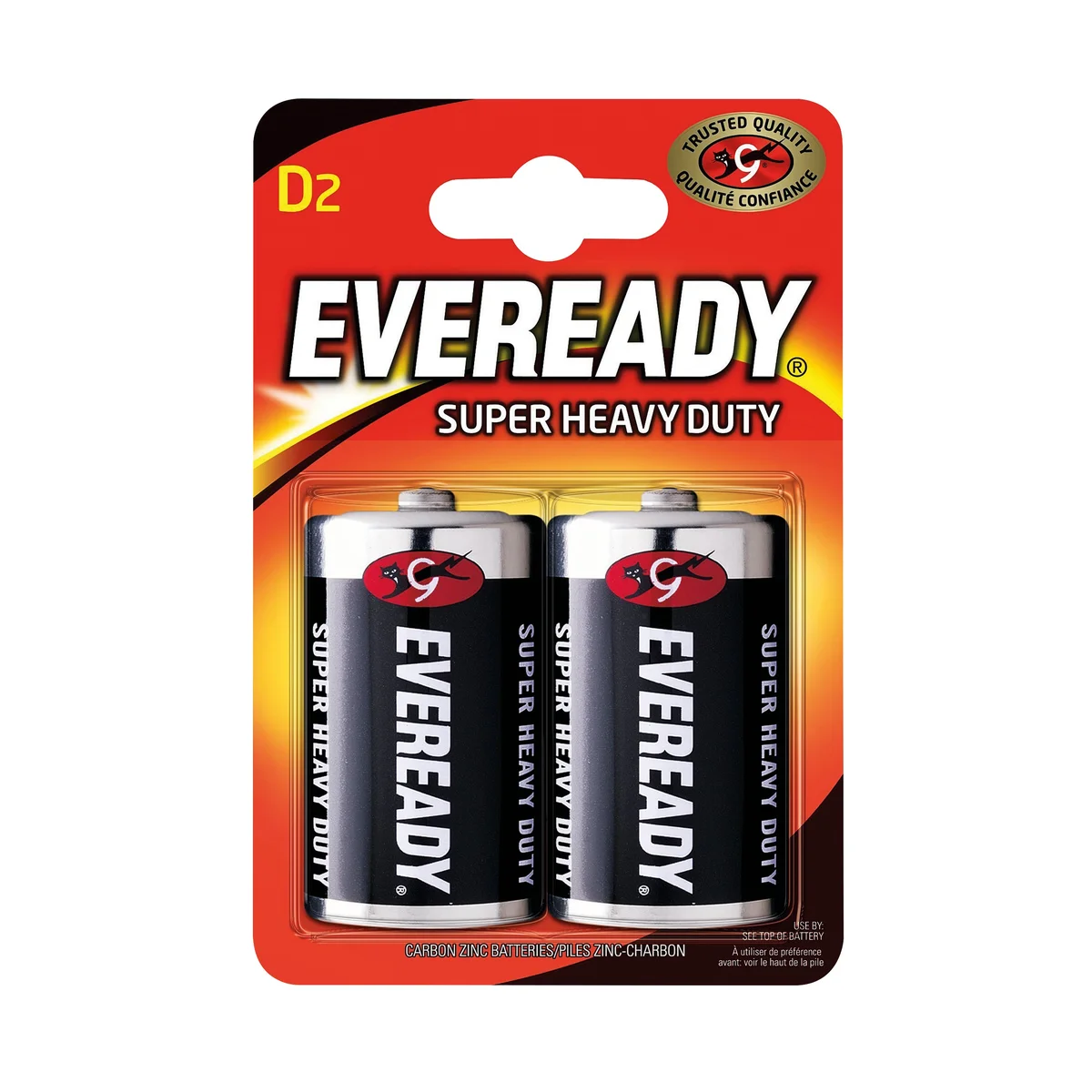 Eveready Super Heavy Duty Size D Batteries (Pack of 2) R20B2UP