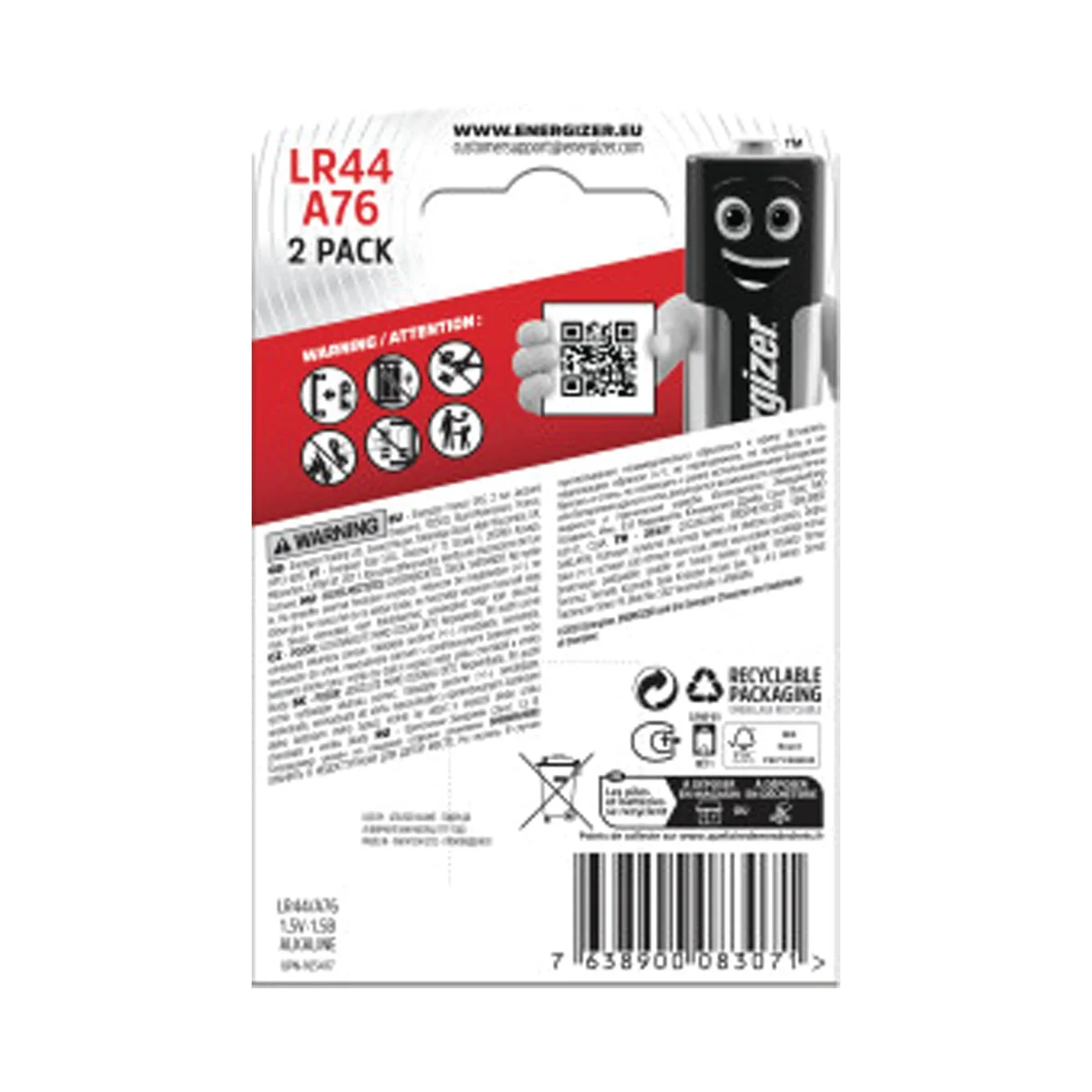 Energizer Speciality Alkaline Battery A76/LR44 (Pack of 2) 623055 - Image 3