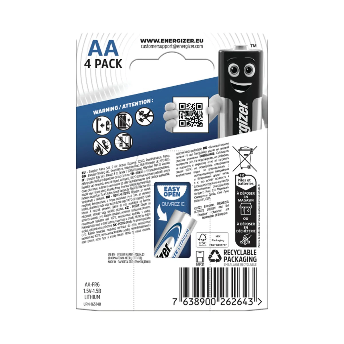Energizer Ultimate AA Lithium Battery (Pack of 4) 632964 - Image 3
