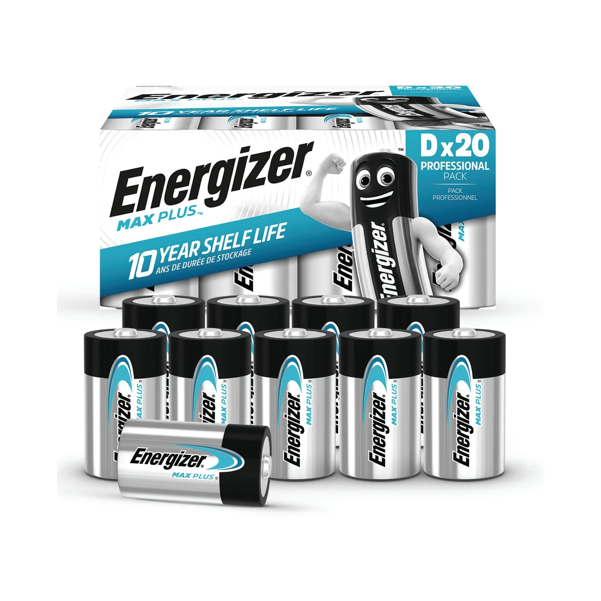 Energizer Max Plus D Alkaline Battery (Pack of 20) 423365 - Image 3