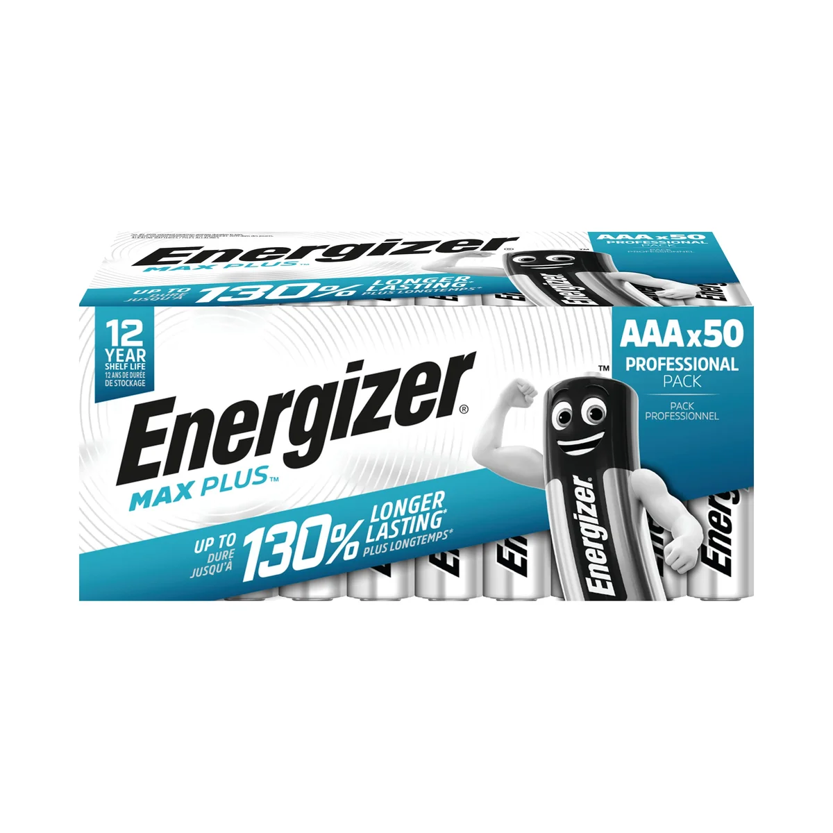 Energizer Max Plus AAA Alkaline Batteries (Pack of 50) E303865600