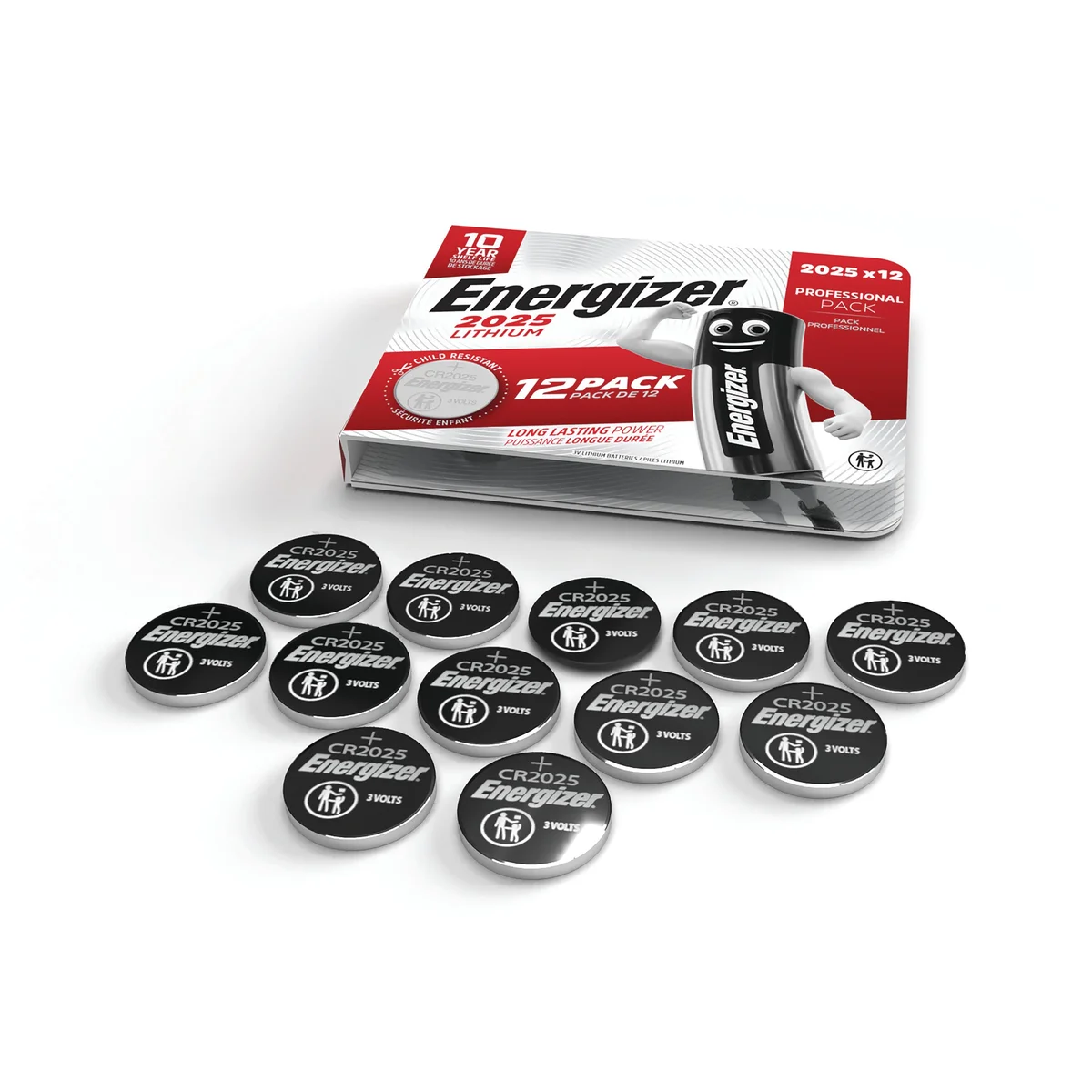 Energizer Lithium CR2025 Coin Cell Battery (Pack of 12) 7638900453843 - Image 2