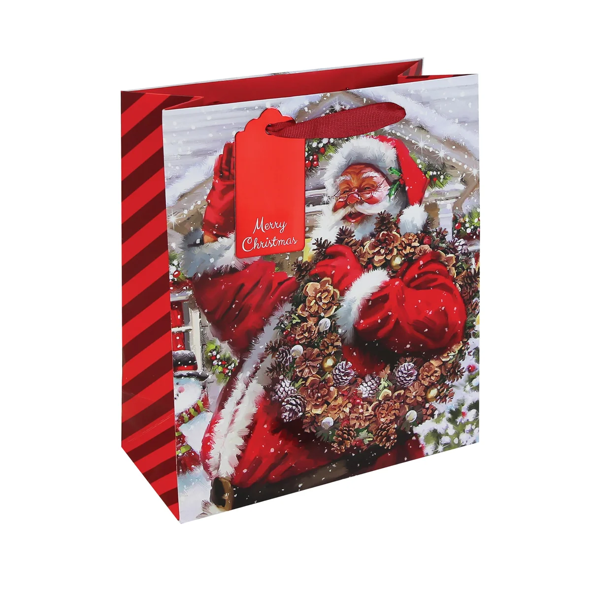 Eurowrap Joyful Santa Gift Bags Medium Assorted (Pack of 12) X-36035-3C