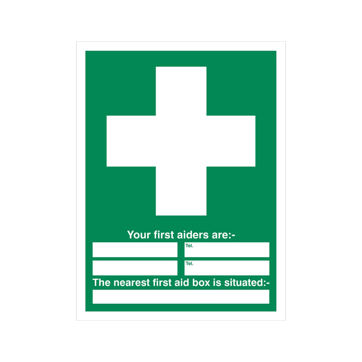 5 Star First Aid Your First Aiders Are Sign Self Adhesive Vinyl 600x450mm VSP350SAV4560