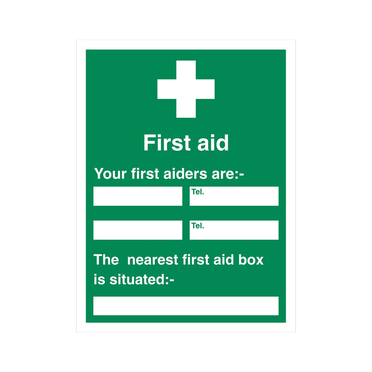 5 Star First Aid Your First Aiders Are Sign Self Adhesive Vinyl 600x450mm KS008SAV4560