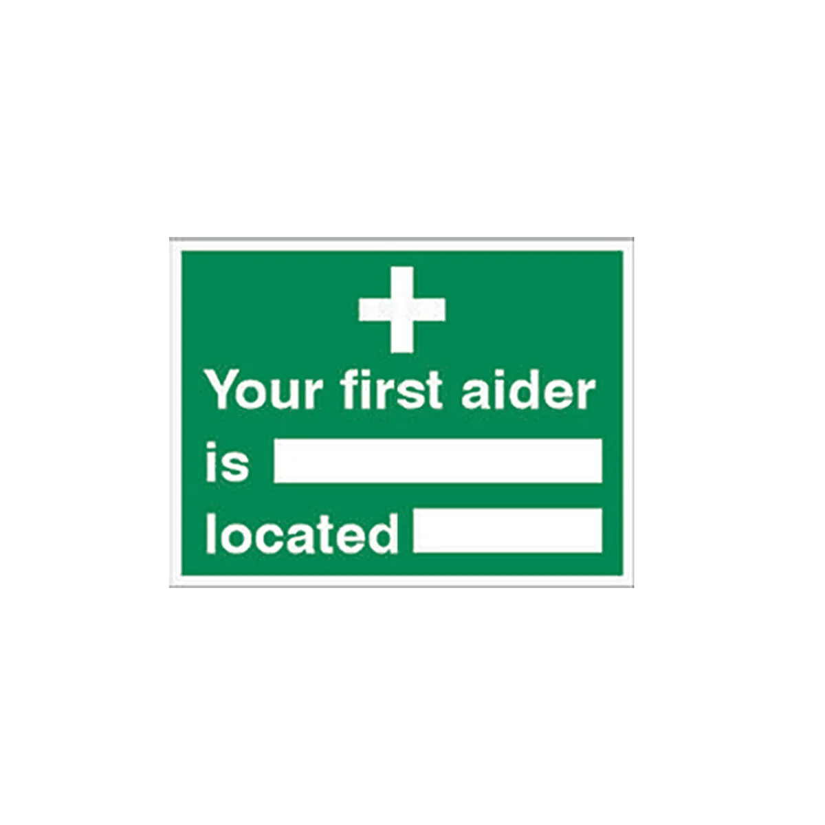 5 Star Your First Aider Is Located Sign Self Adhesive Vinyl 150x200mm VSP348SAV1520