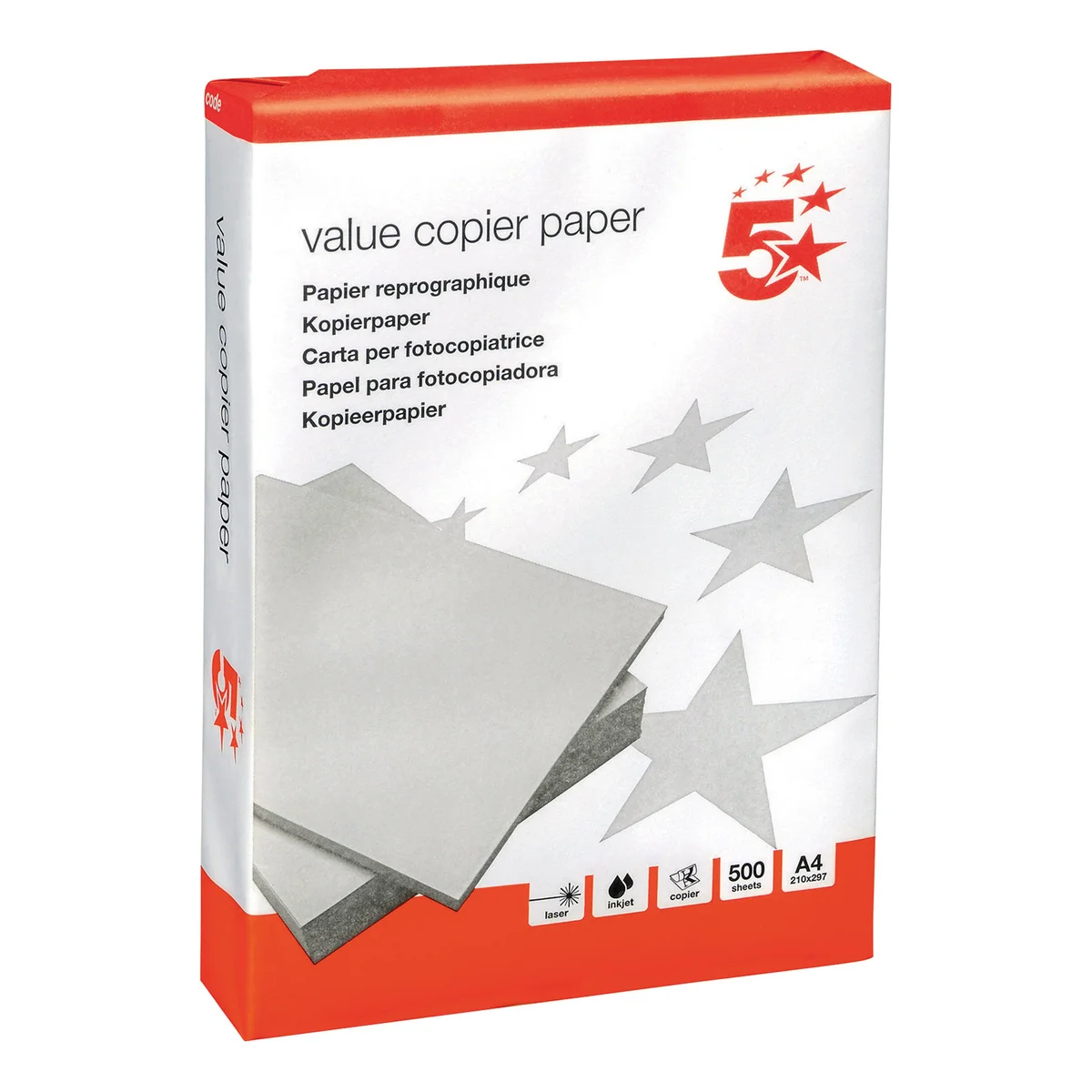5 Star A4 Copier Paper 80gsm White Ream-Wrapped (Pack of 2500) 397921 - Image 2