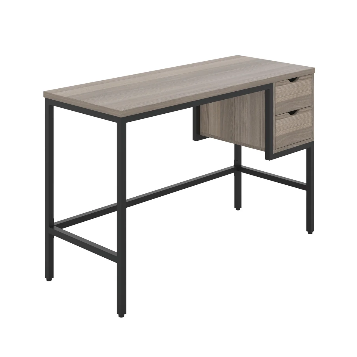 5 Star Varo Rectangular Desk with 2 Drawers Grey Oak/Black FS646637 - Image 1