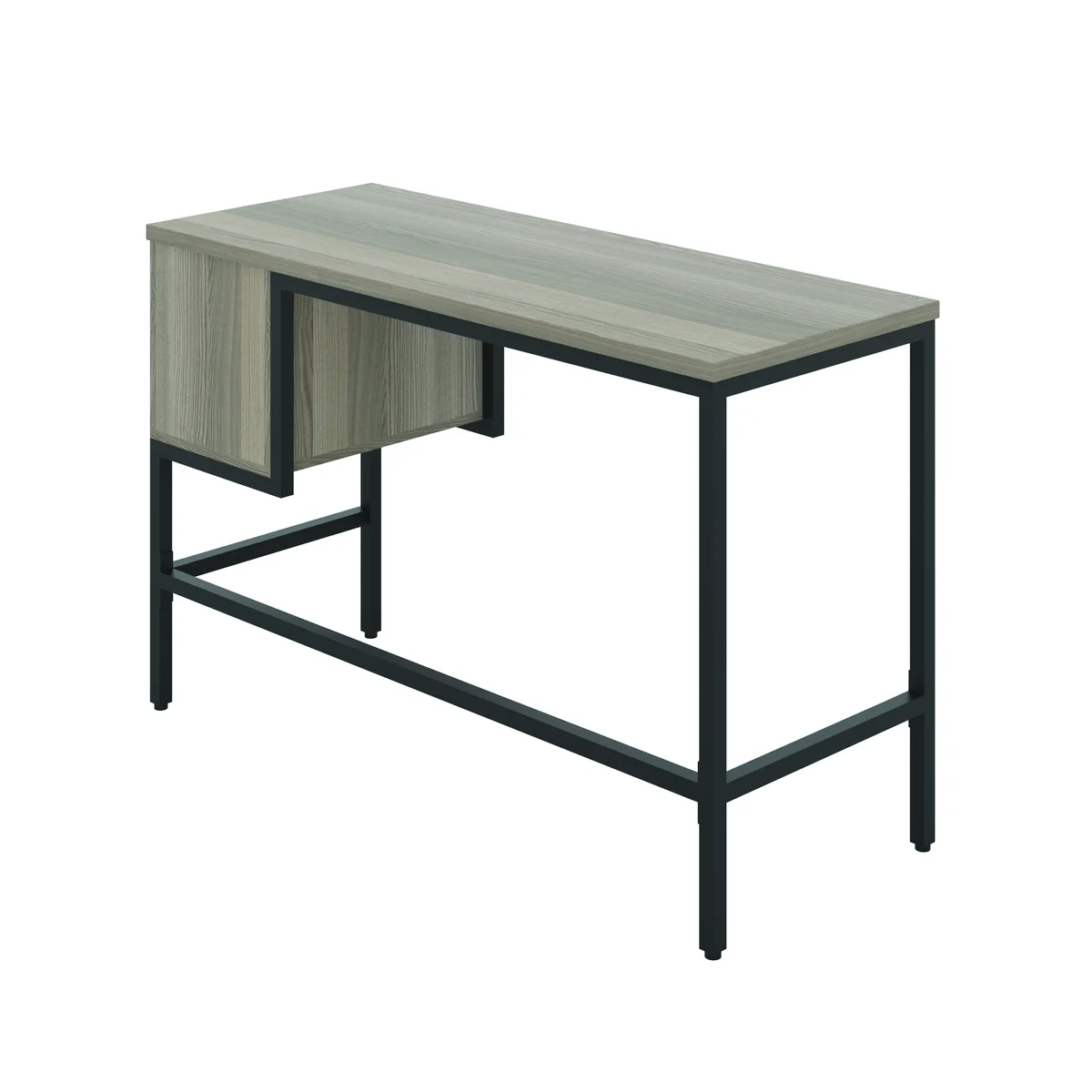 5 Star Varo Rectangular Desk with 2 Drawers Grey Oak/Black FS646637 - Image 4