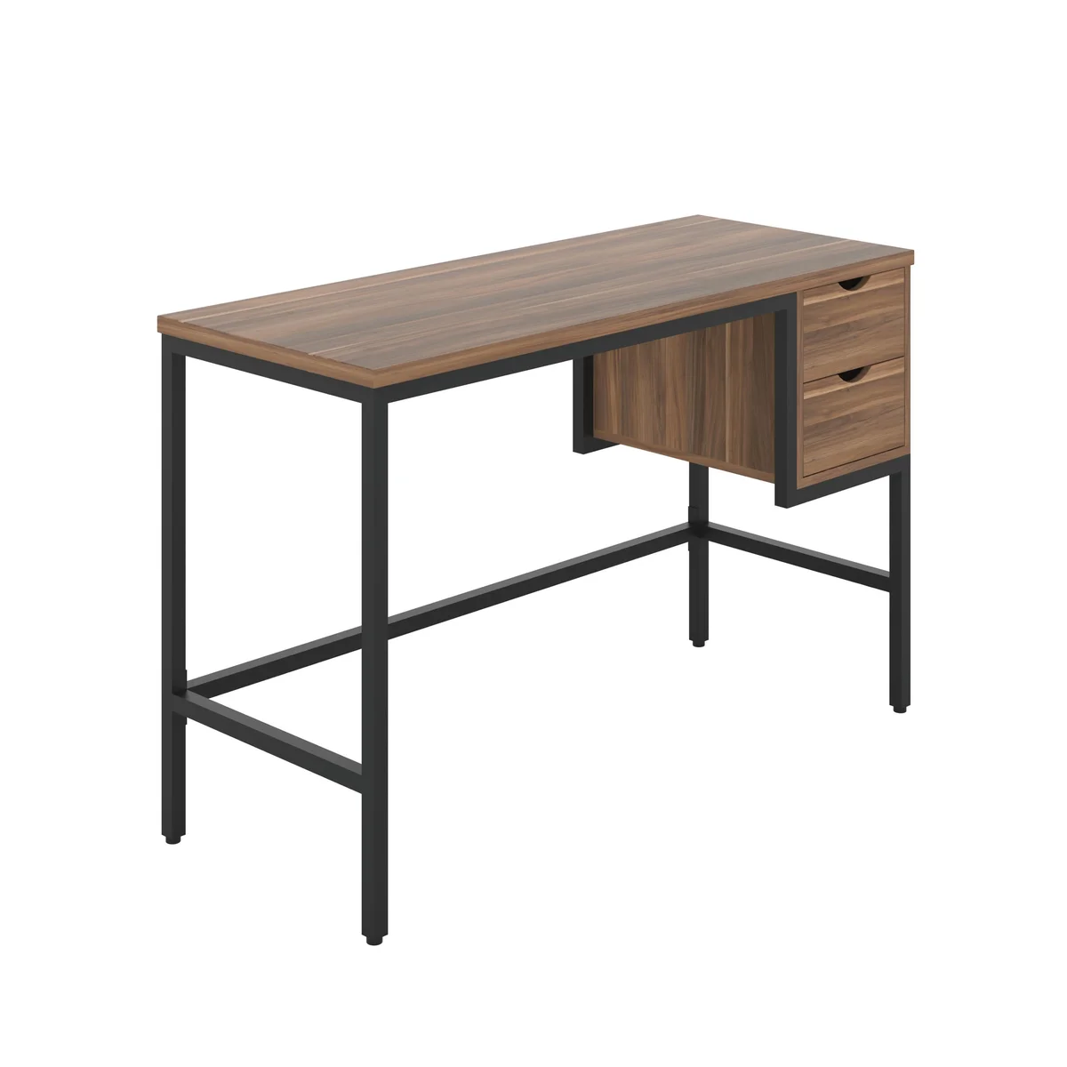5 Star Varo Rectangular Desk with 2 Drawers Dark Walnut/Black FS646668 - Image 1