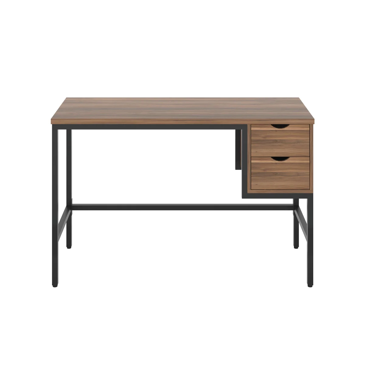5 Star Varo Rectangular Desk with 2 Drawers Dark Walnut/Black FS646668 - Image 2