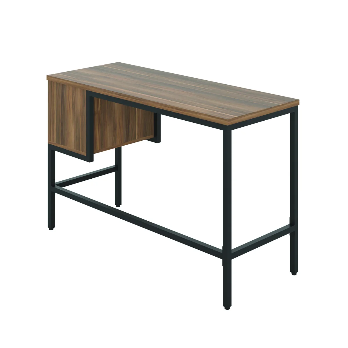 5 Star Varo Rectangular Desk with 2 Drawers Dark Walnut/Black FS646668 - Image 4