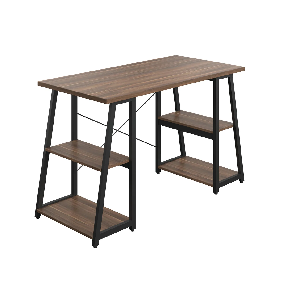 5 Star Strivo A/Frame Desk with Shelves Dark Walnut/Black FS646705 - Image 1