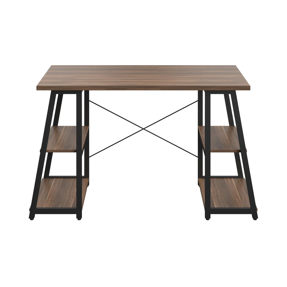 5 Star Strivo A/Frame Desk with Shelves Dark Walnut/Black FS646705 - Image 2