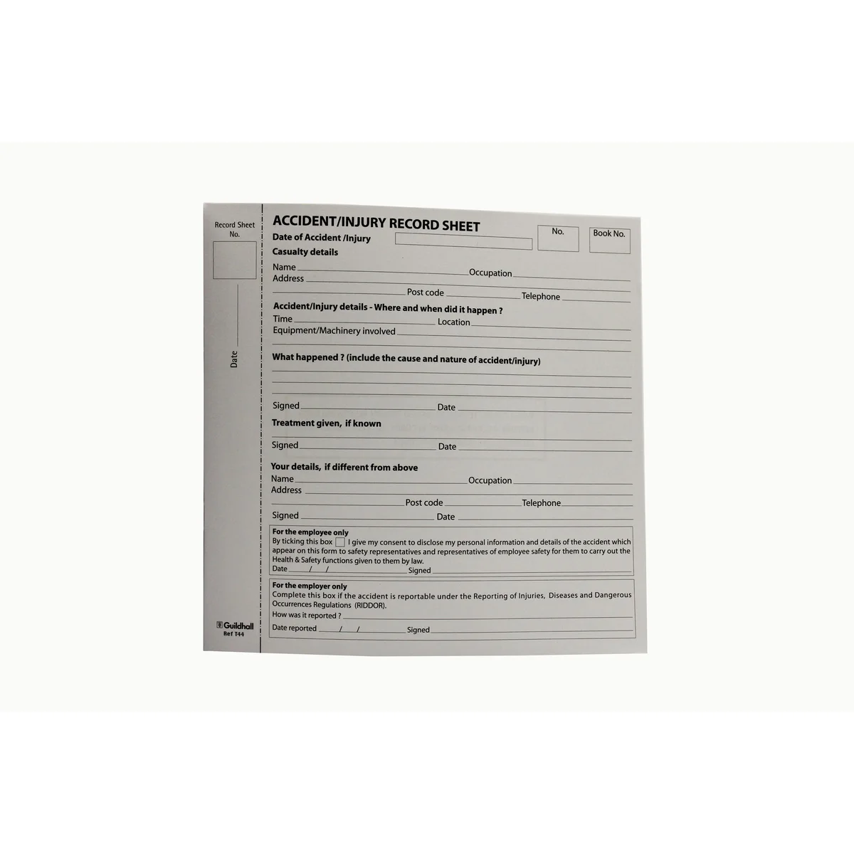 Guildhall Accident and Injury Book Compliant with DPA (Pack of 5) T44 - Image 3