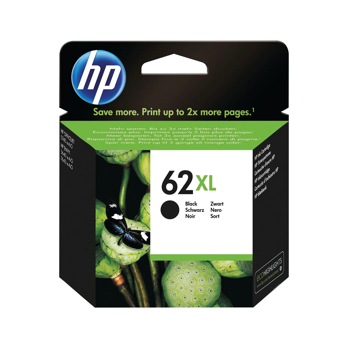 HP 62XL Original Ink Cartridge High Yield Black C2P05AE