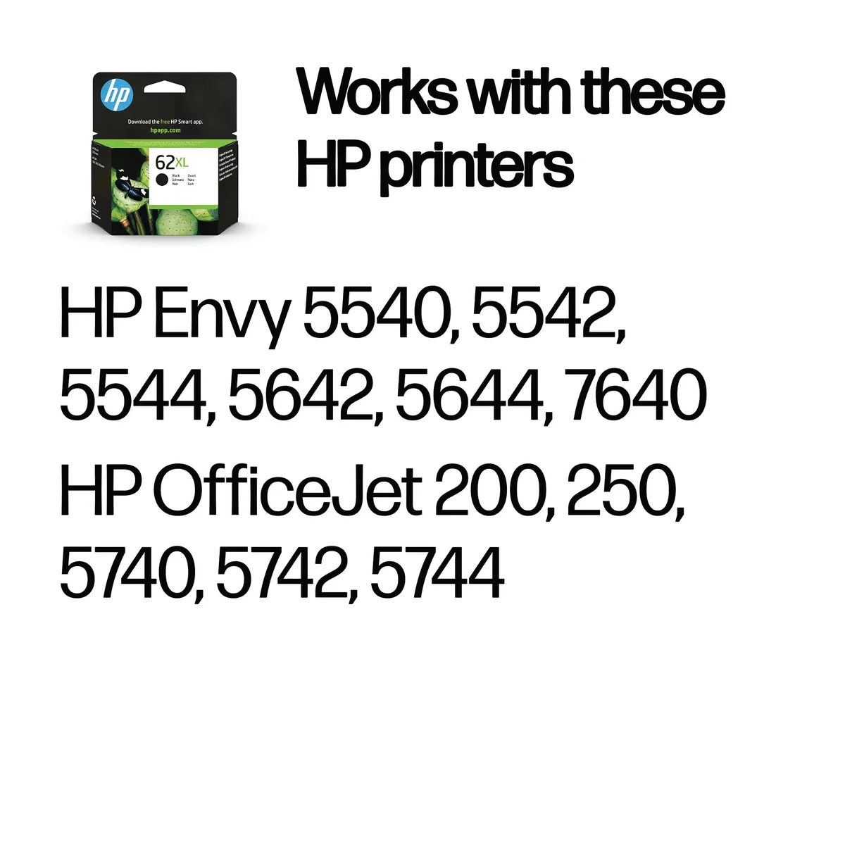 HP 62XL Original Ink Cartridge High Yield Black C2P05AE - Image 2