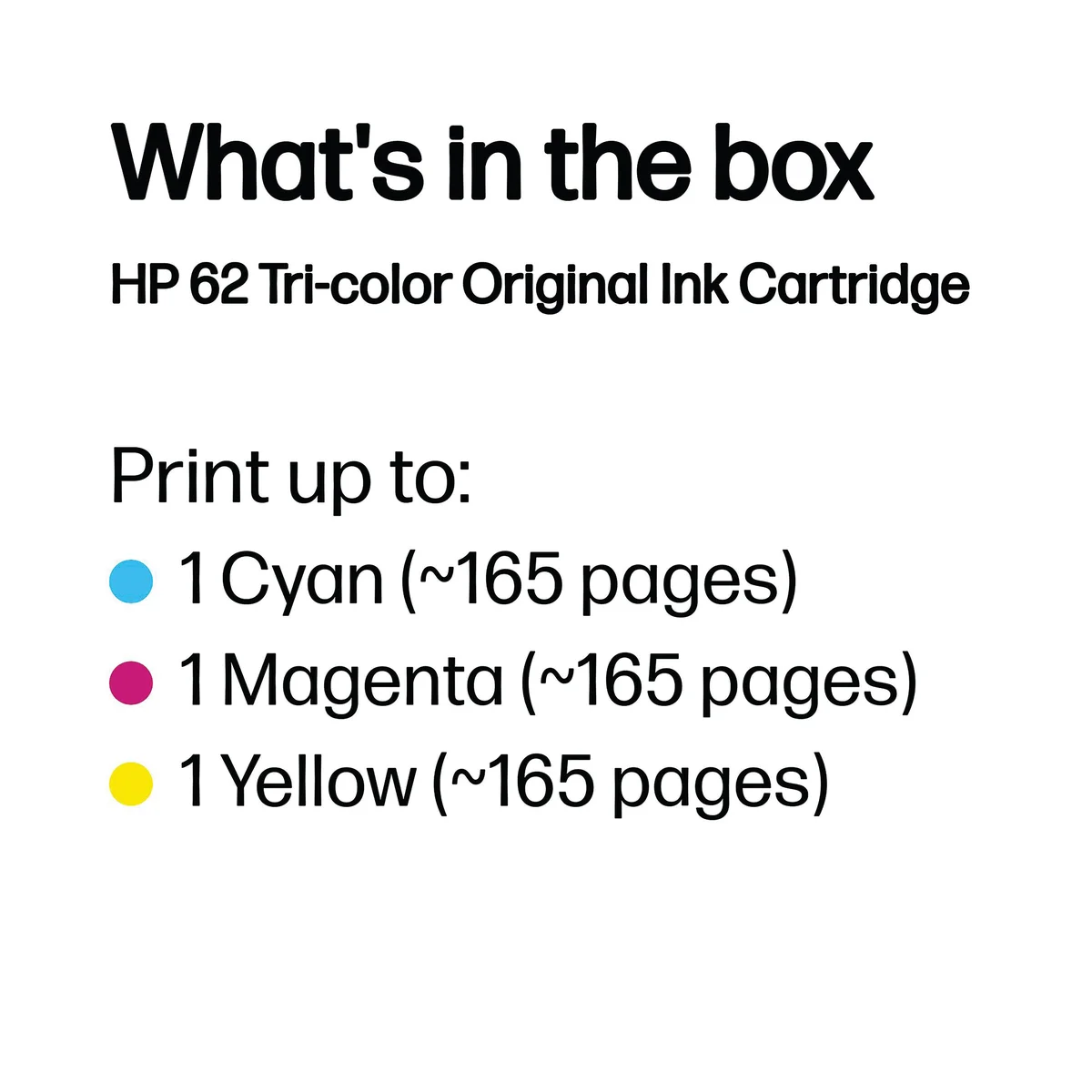 HP 62 Original Ink Cartridge 4.5-ml Tri-color C2P06AE - Image 3