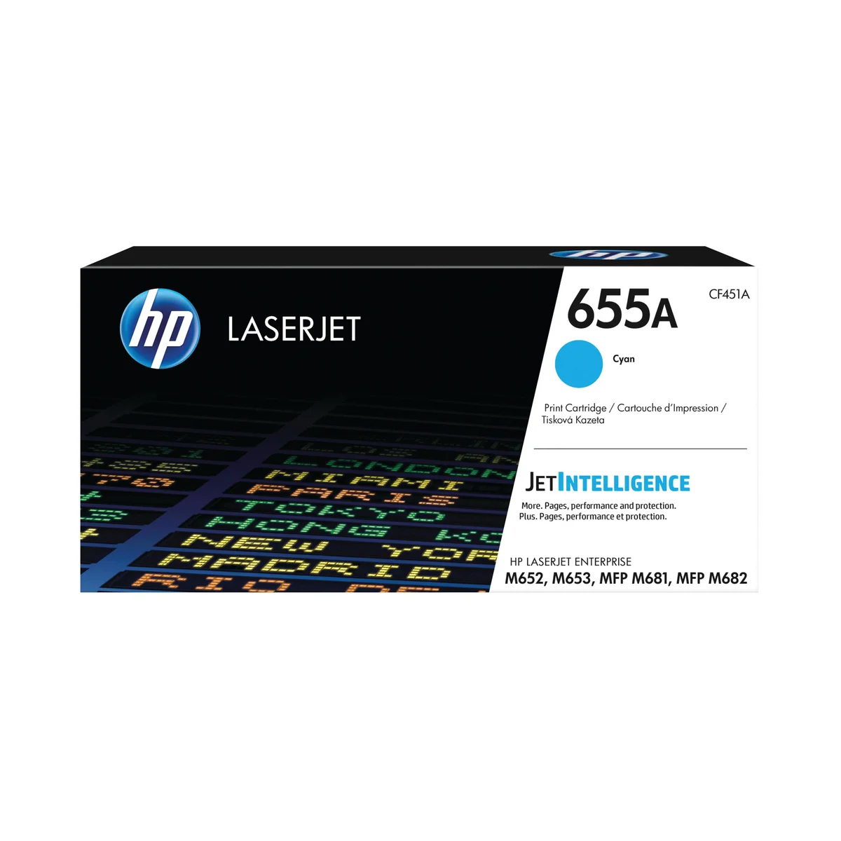 HP 655A Original LaserJet Toner Cartridge Cyan CF451A - Image 1
