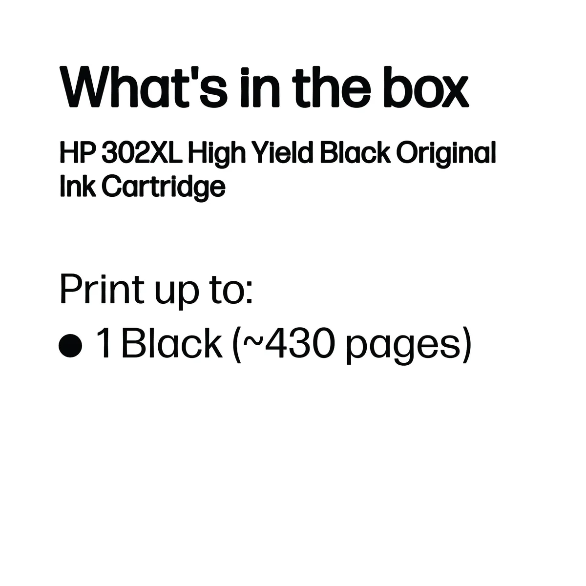 HP 302XL Original Ink Cartridge High Yield Black F6U68AE - Image 3