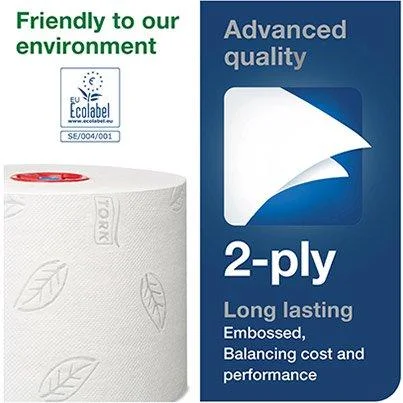 Tork Advanced T6 White Mid-Size Toilet Roll 100m (Pack of 27) - Image 3