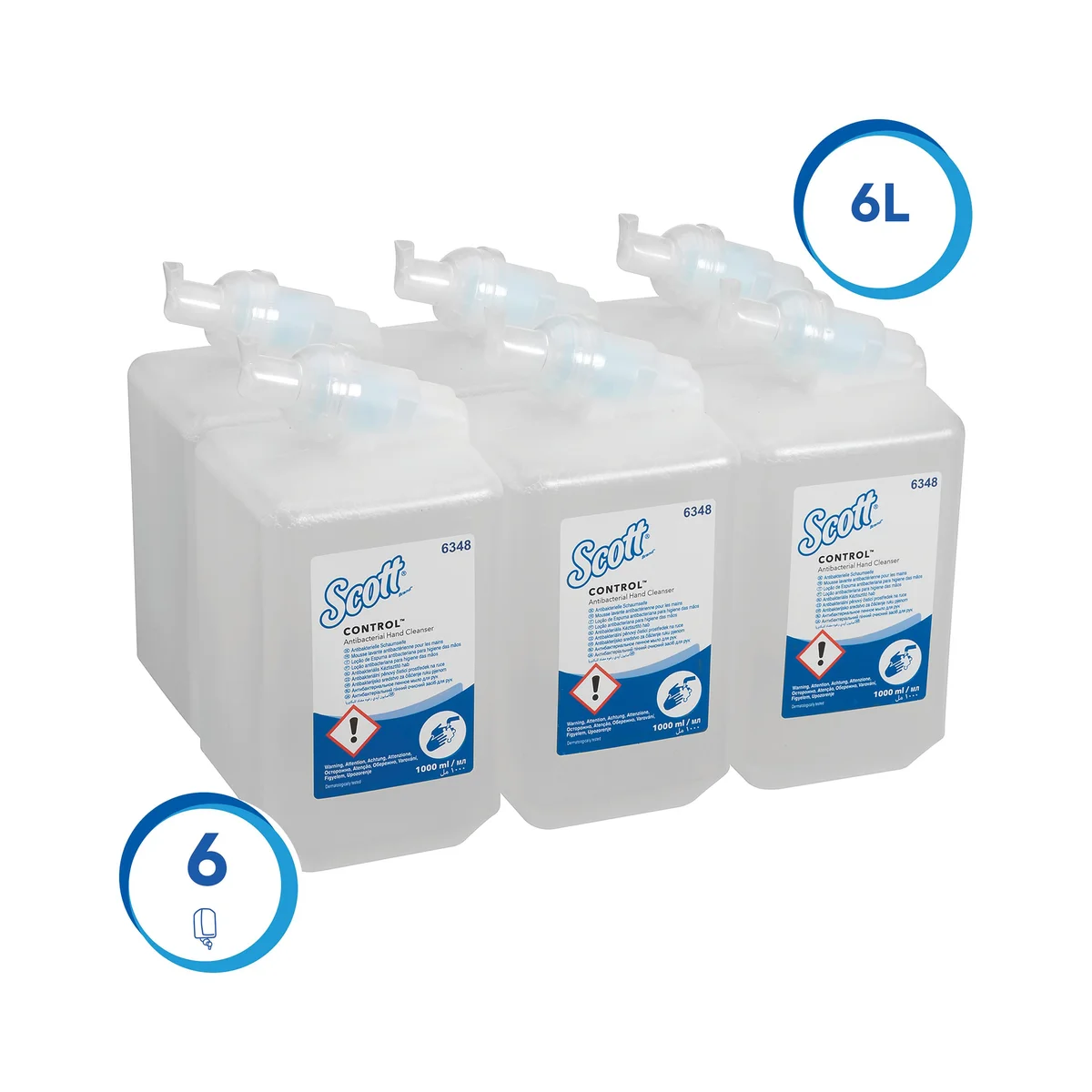 Scott Control Antibacterial Foam Hand Cleanser Unscented 1 Litre Refill (Pack of 6) 6348 - Image 2