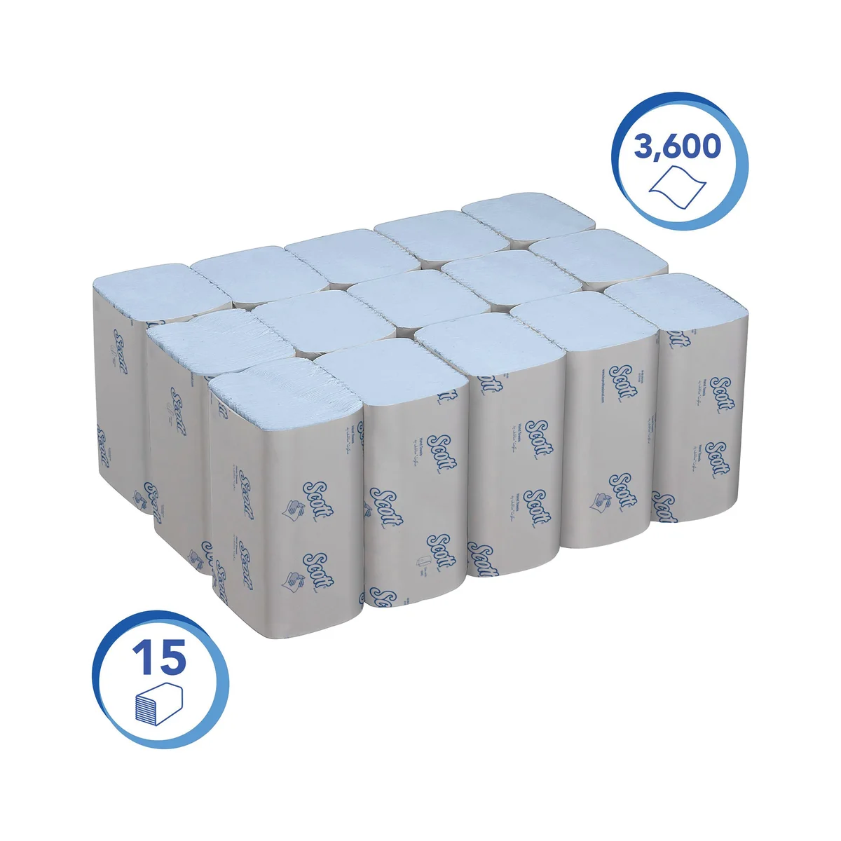 Scott Control Interfold V-Fold Paper Hand Towels x240 Towels Blue (Pack of 15) 6682 - Image 2