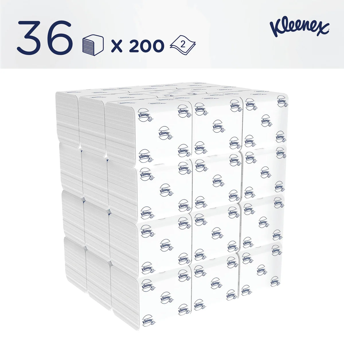 Kleenex Folded Toilet Tissue 2-Ply 200 Sheets (Pack of 36) 8408 - Image 2