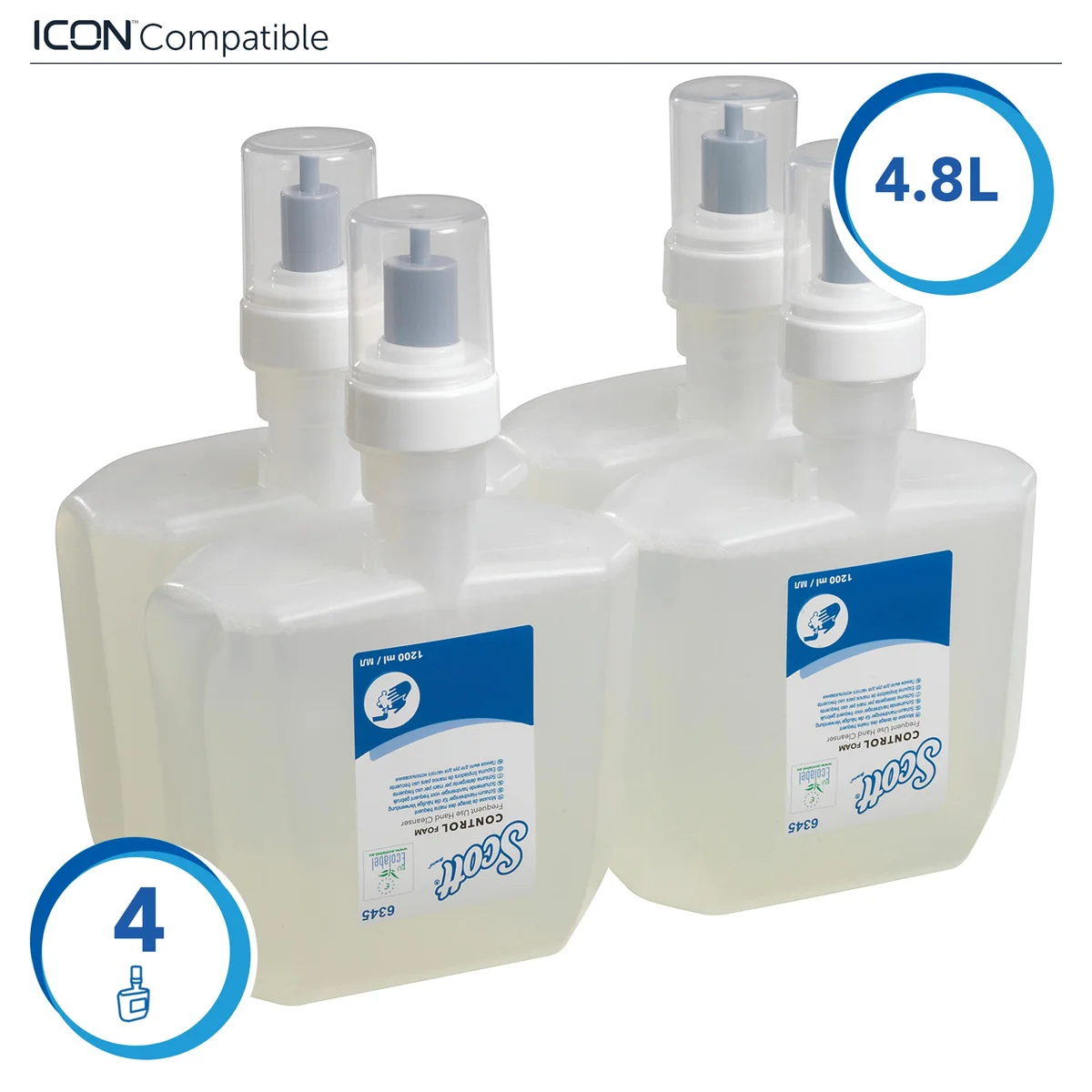 Scott Control Foam Frequent Use Hand Cleanser 1.2 Litre Refill Unscented (Pack of 4) 6345 - Image 2
