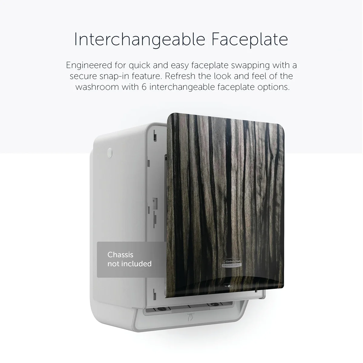 Kimberly Clark ICON Faceplate for Auto Roll Hand Towel Dispenser Ebony Woodgrain 58830 - Image 3