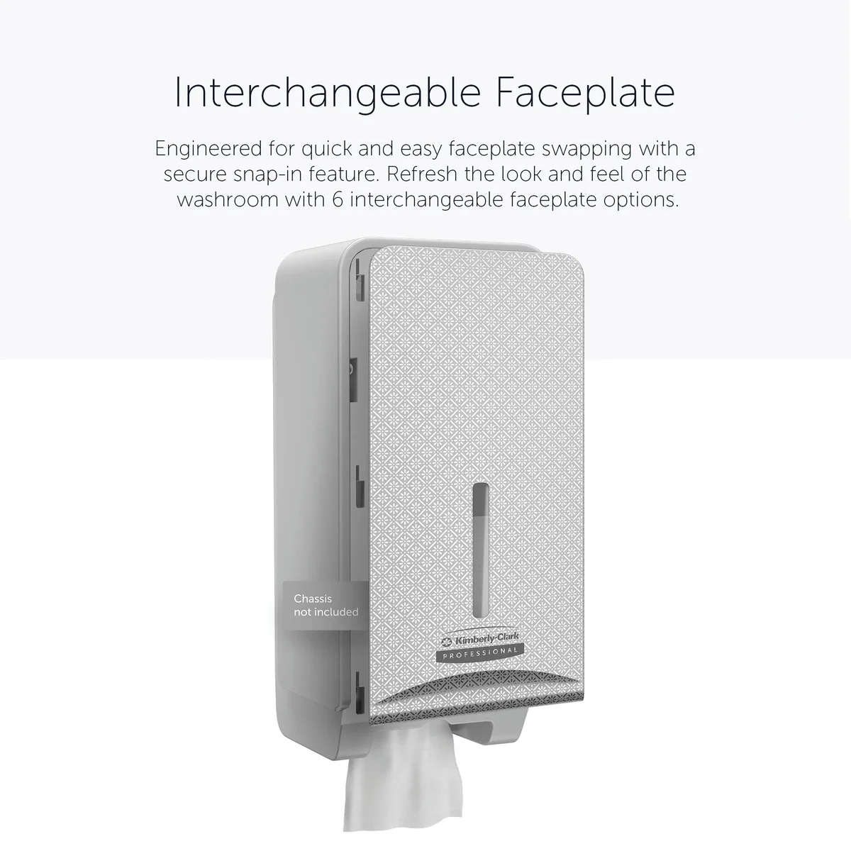 Kimberly Clark ICON Faceplate for Folded Toilet Paper Dispenser Silver Mosaic 58769 - Image 3