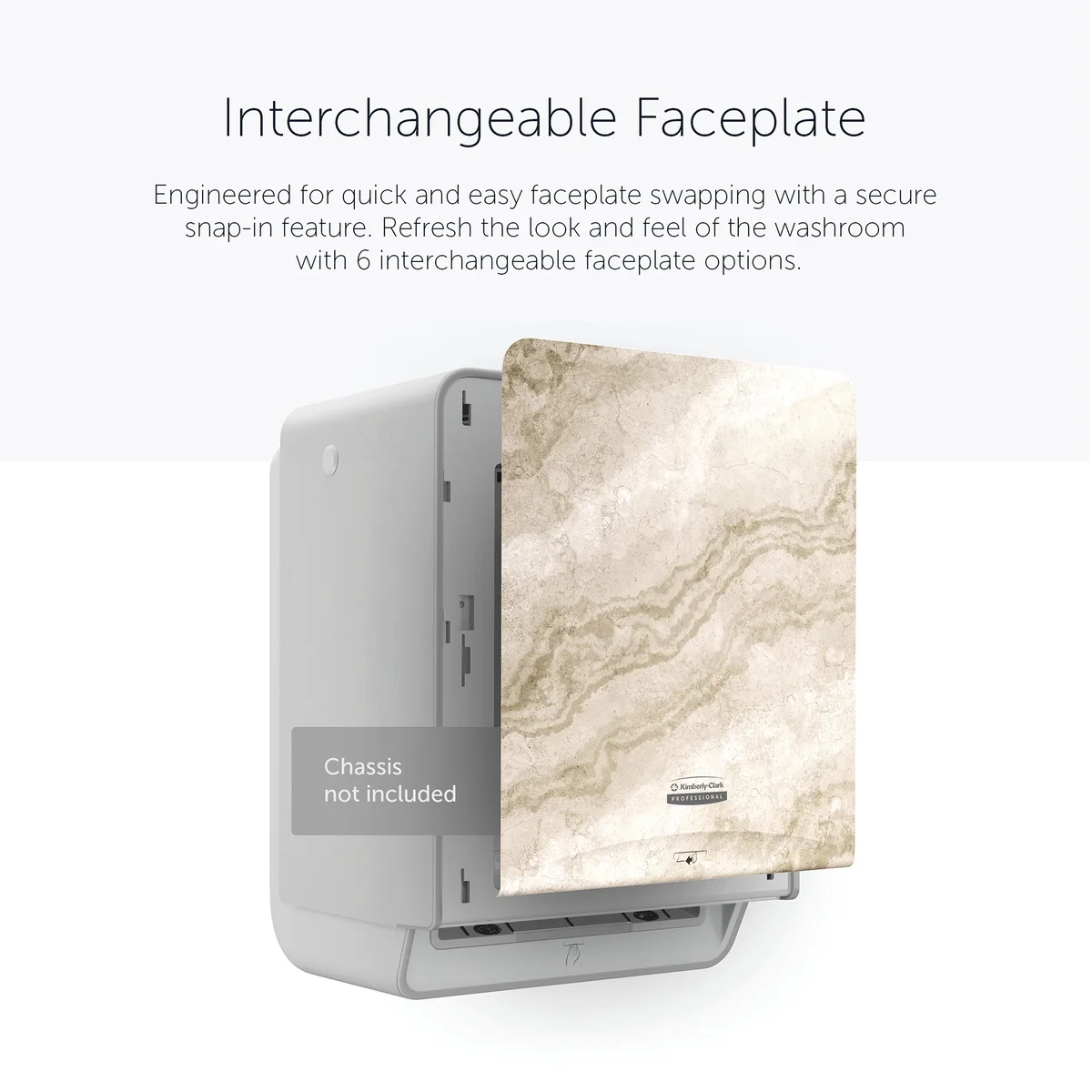 Kimberly Clark ICON Faceplate for Automatic Rolled Hand Towel Dispenser Warm Marble 58790 - Image 3