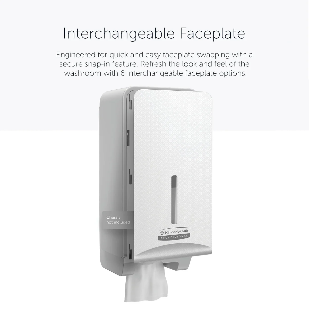 Kimberly Clark ICON Faceplate for Folded Toilet Paper Dispenser White Mosaic 58779 - Image 3