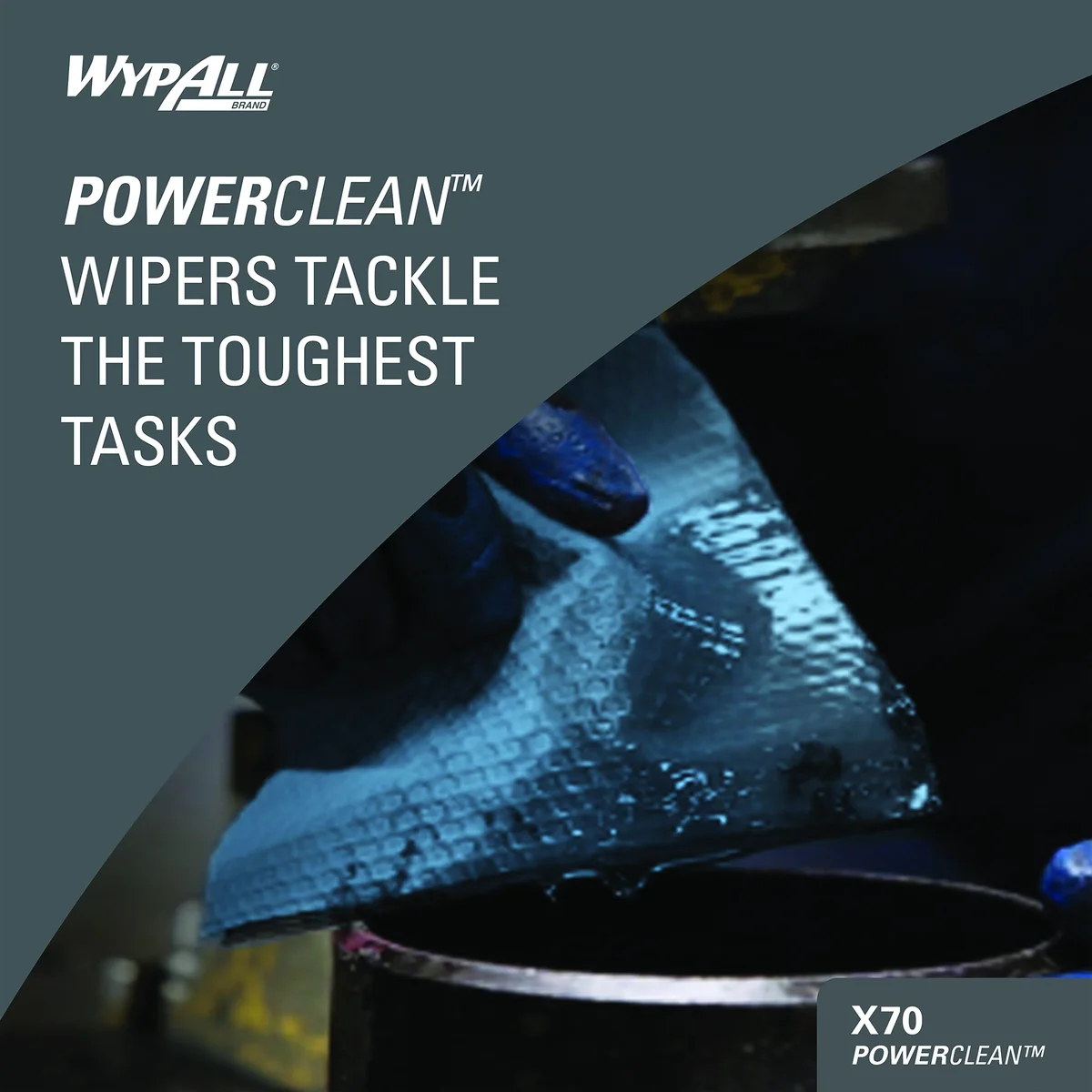 Wypall X70 Power Clean Medium Duty Cloths Midi Cleaning Wiper Roll x215 Cloths Blue 8251 - Image 4