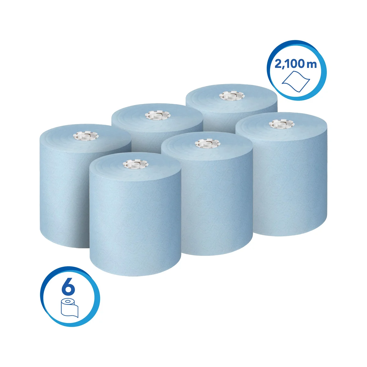 Scott Essential Paper Hand Towel Roll 1-Ply 350m Long Blue (Pack of 6) 6692 - Image 2
