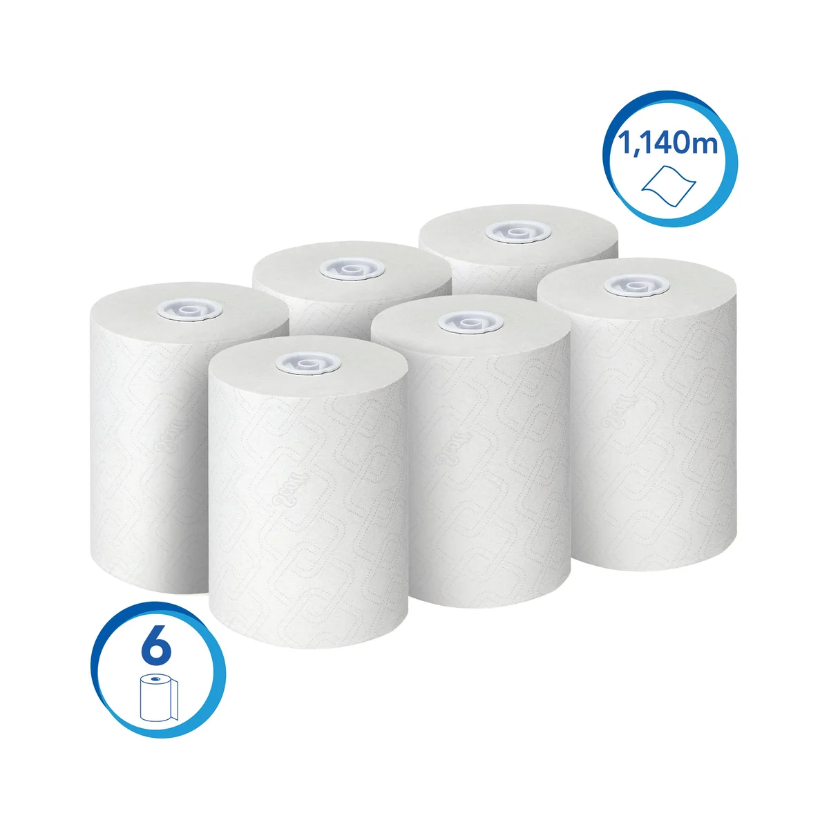 Scott Essential Slimroll Paper Hand Towel Roll 1-Ply 190m Long White (Pack of 6) 6695 - Image 2