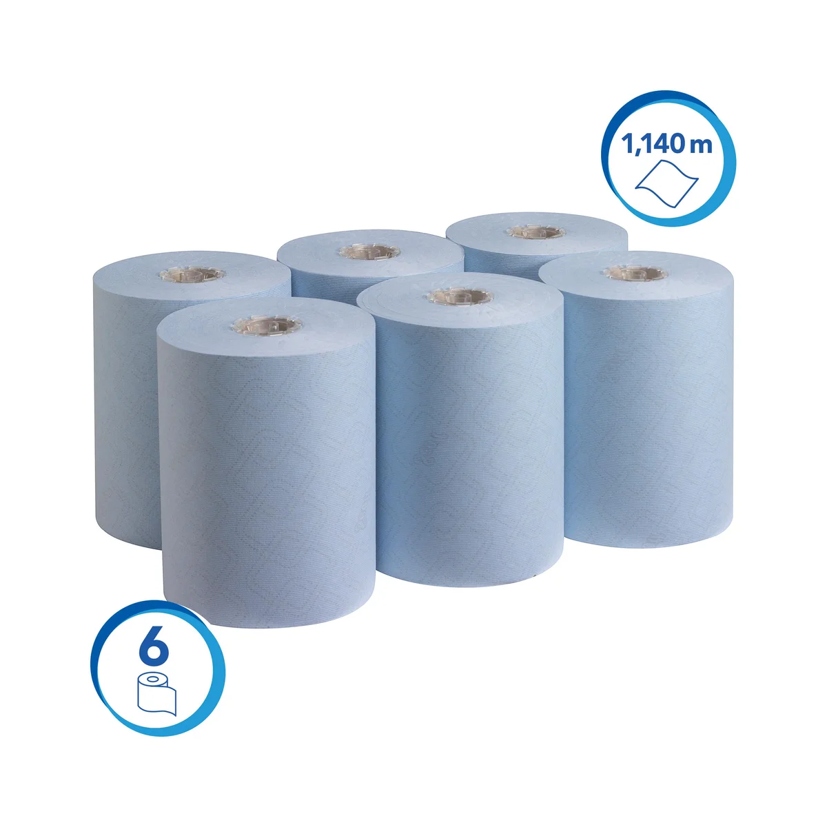 Scott Essential Slimroll Paper Hand Towel Roll 1-Ply 190m Long Blue (Pack of 6) 6696 - Image 2