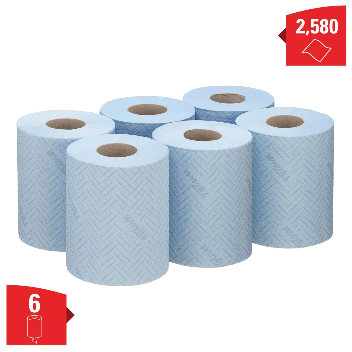 Wypall L10 Food and Hygiene Centrefeed Paper Roll 1-Ply x430 Sheets Blue (Pack of 6) 6223 - Image 2