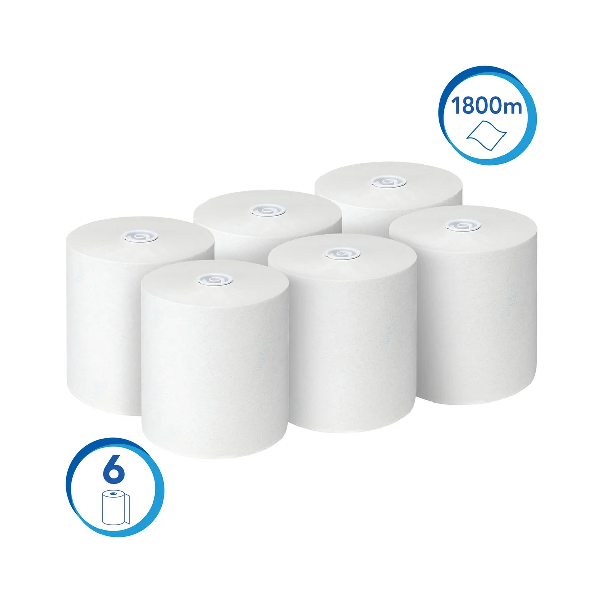 Scott Control Disposable Paper Hand Towel Roll 1-Ply 300m Long White (Pack of 6) 6622 - Image 2