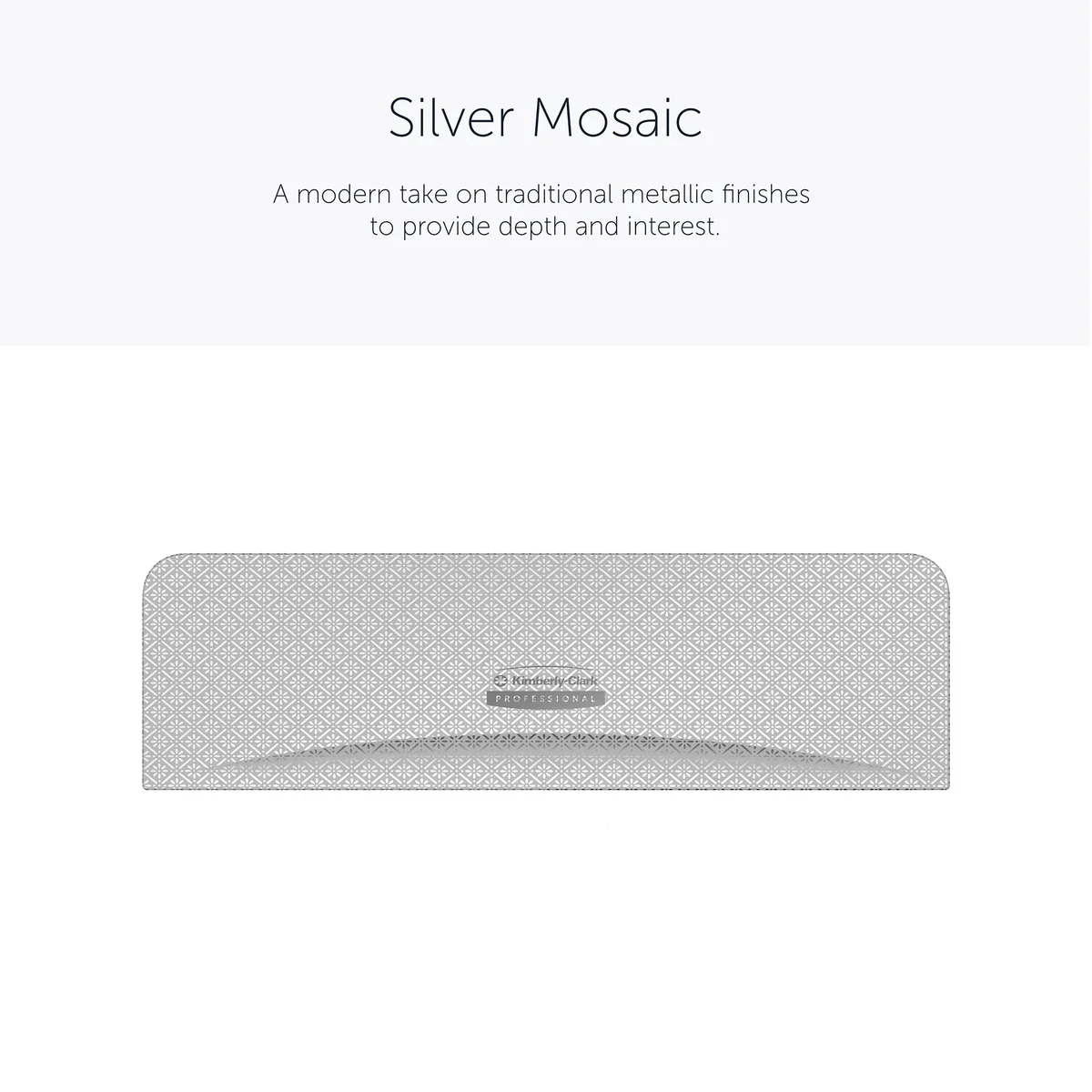 Kimberly Clark ICON Faceplate for Standard 2 Roll Toilet Paper Dispenser Silver Mosaic 58762 - Image 2