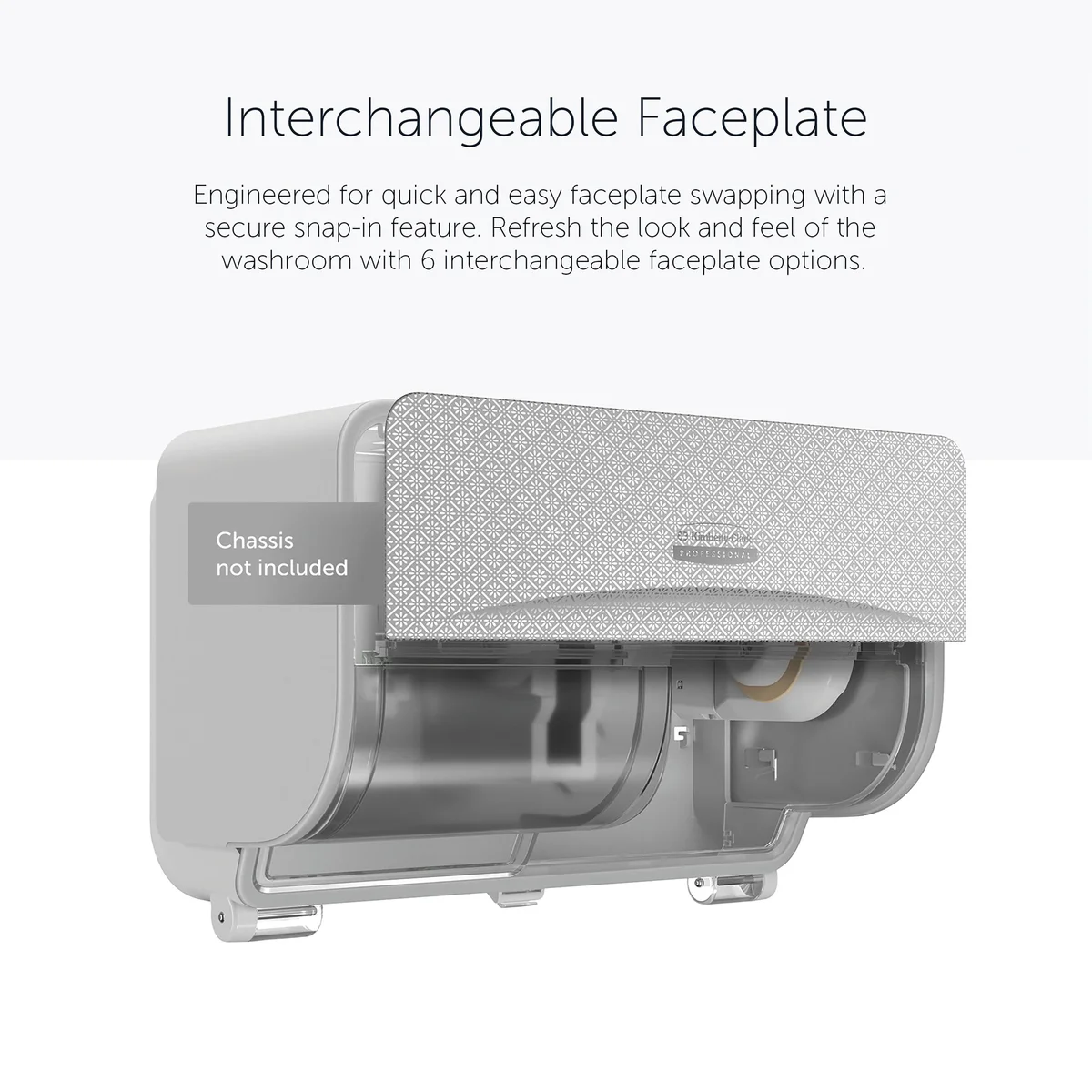 Kimberly Clark ICON Faceplate for Standard 2 Roll Toilet Paper Dispenser Silver Mosaic 58762 - Image 3