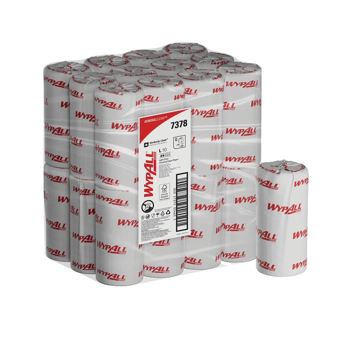 Wypall General Clean L10 Light Duty Cleaning Paper Wipes 1-Ply x165 Wipes Blue (Pack of 12) 7378 - Image 3