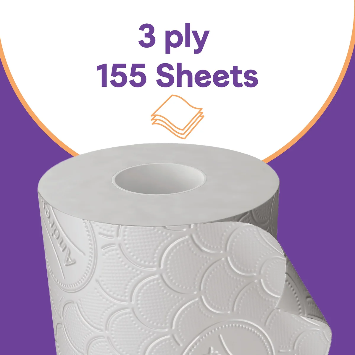 Andrex Ultimate Quilts Toilet Roll 3-Ply 115 Sheets per Roll 6x4 (Pack of 24) 4473304 - Image 3