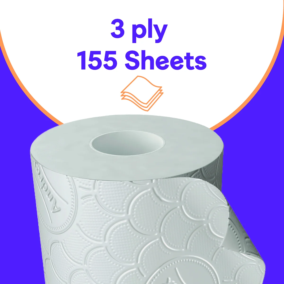 Andrex Ultimate Quilts Toilet Roll 3-Ply 115 Sheets per Roll (Pack of 24) 4475901 - Image 4