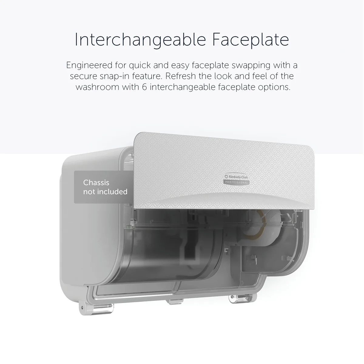 Kimberly Clark ICON Faceplate for Standard 2 Roll Toilet Paper Dispenser White Mosaic 58772 - Image 3