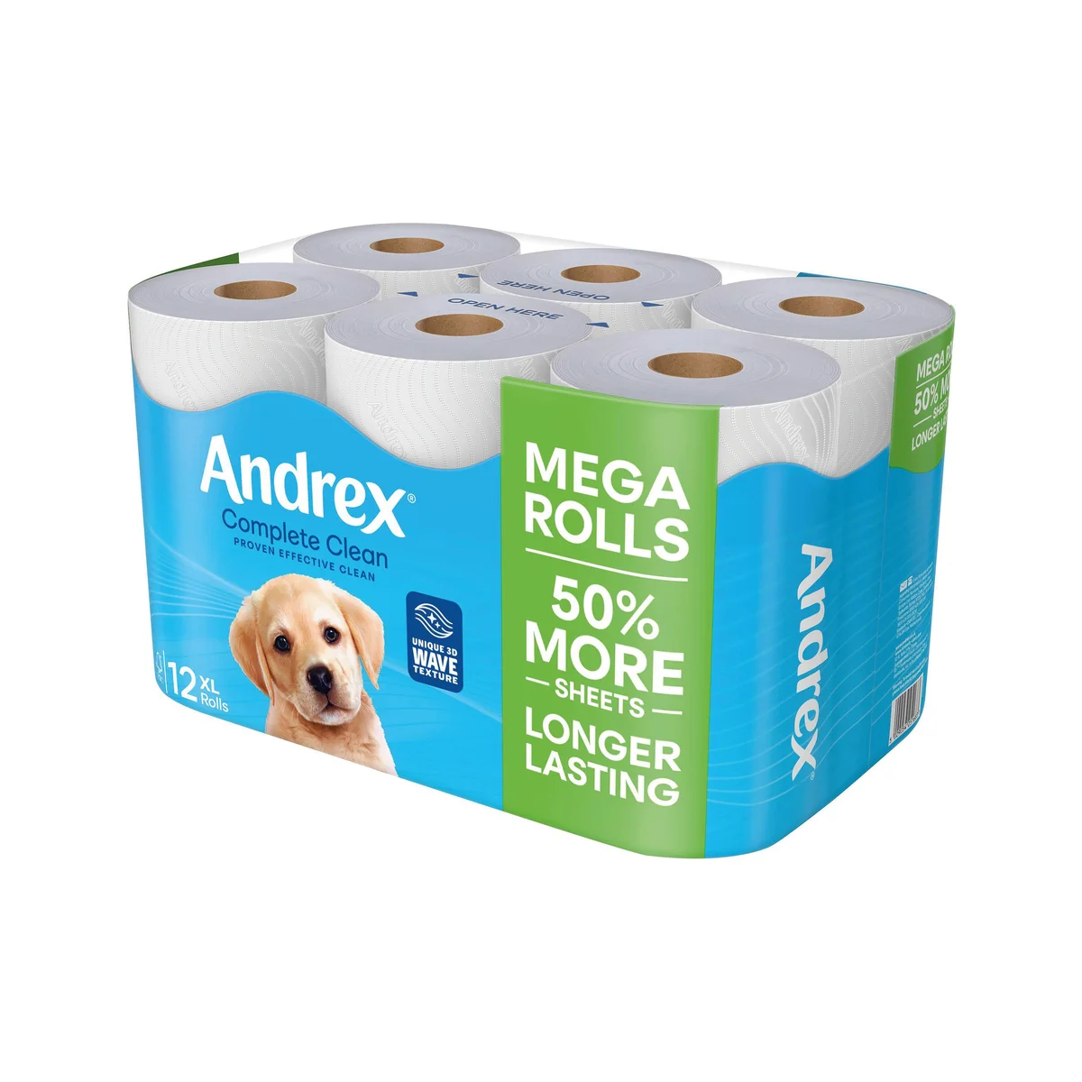 Andrex Complete Clean Mega Toilet Roll 2-Ply 290 Sheets per Roll (Pack of 12) 4982014 - Image 2