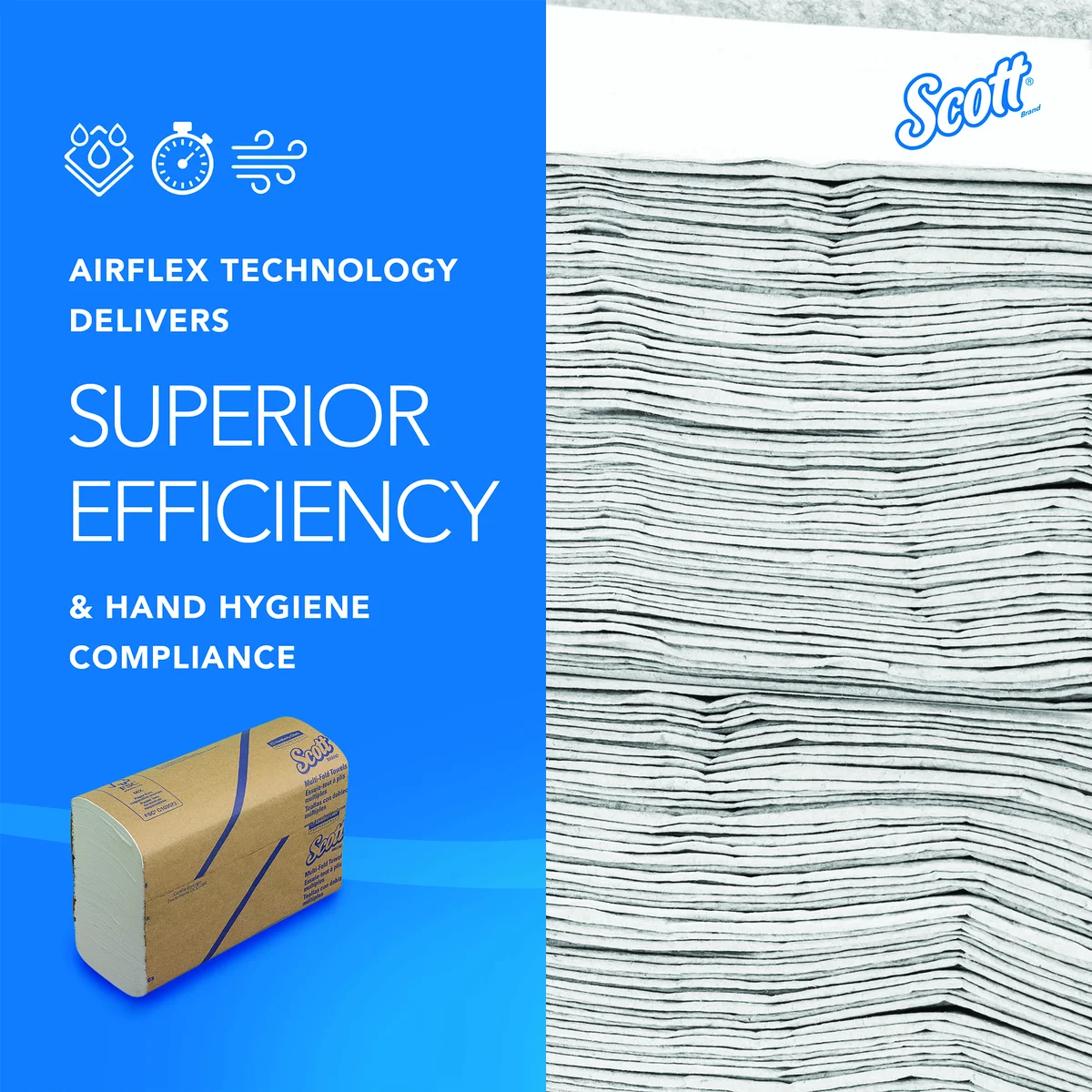 Scott Multi-Fold Paper Hand Towels 1-Ply x250 Sheets White (Pack of 16) 3749 - Image 4