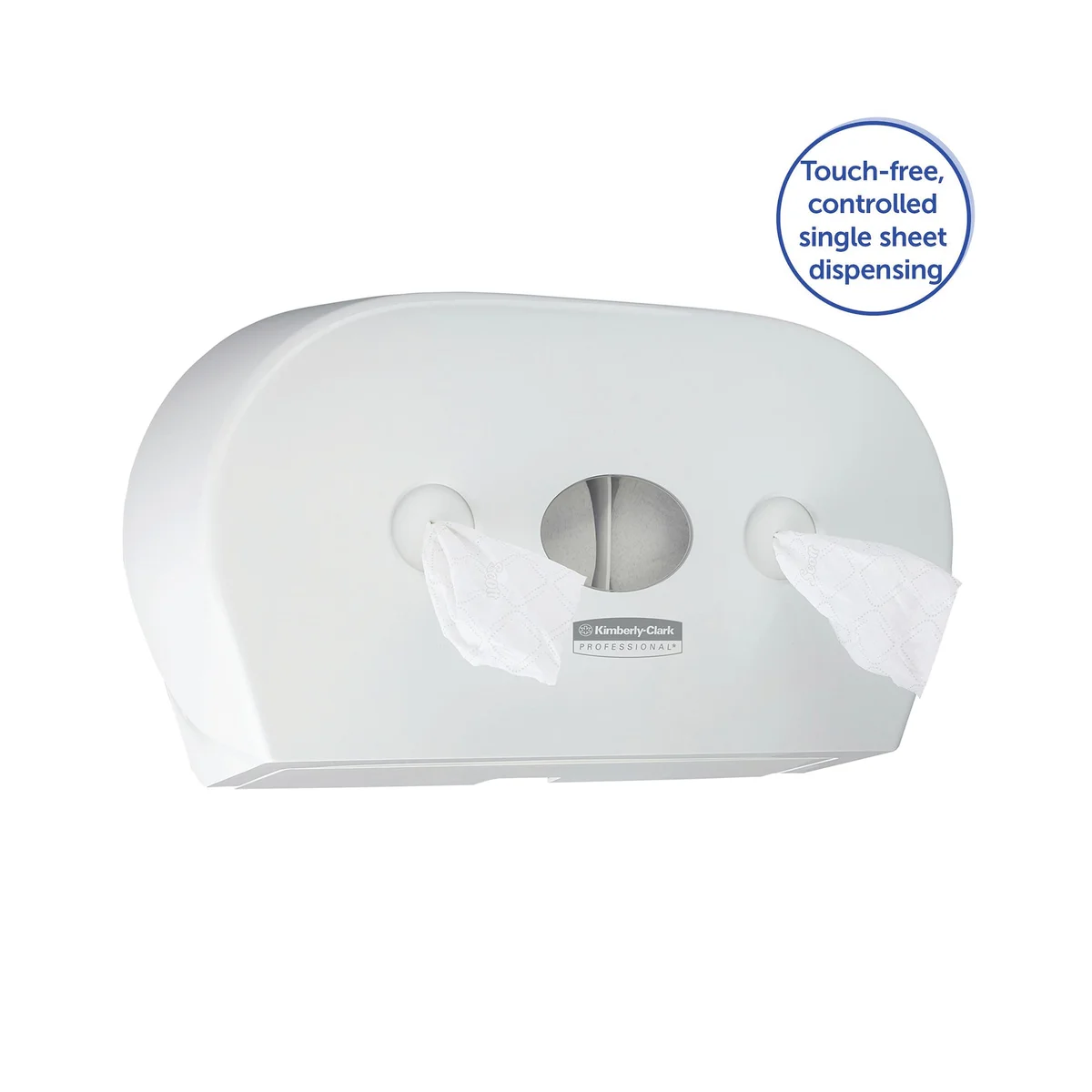 Aquarius Mini Twin Roll Centrefeed Toilet Tissue Dispenser White 7186 - Image 3