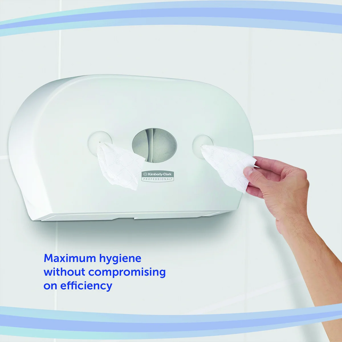 Aquarius Mini Twin Roll Centrefeed Toilet Tissue Dispenser White 7186 - Image 4