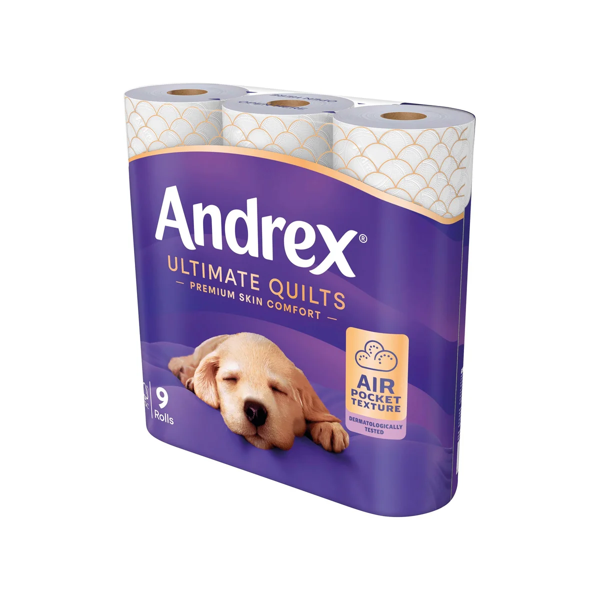 Andrex Ultimate Quilts Toilet Roll 3-Ply 155 Sheets per Roll (Pack of 9) 4474132 - Image 2